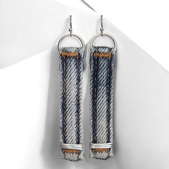 5 For $25💫Rustic Denim Earrings - Picture 4 of 4